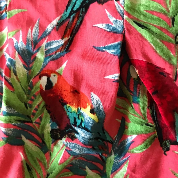 SALE!  TROPICAL Birds Print Flowy Resort SHORTS Small - Picture 4 of 7
